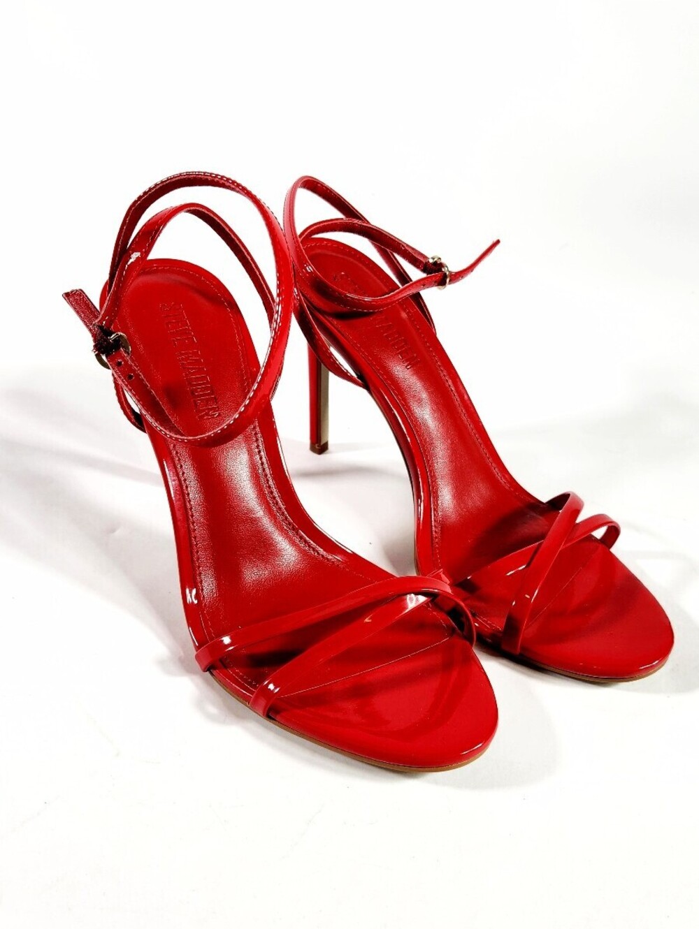 Steve Madden Red High Heel Sandals with Ankle Strap 8M